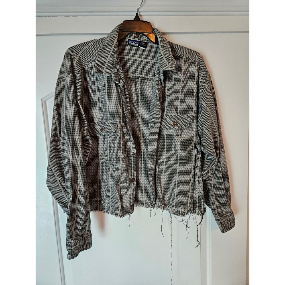 Patagonia Flannel Shirt Men XL Cotton Plaid Women Unisex Gorpcore Cropped Hiking
